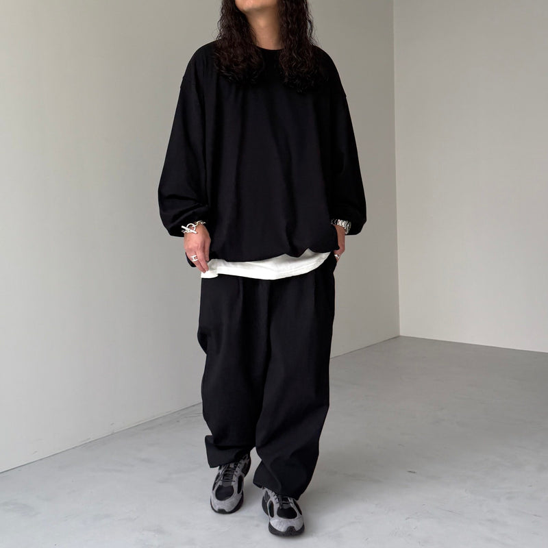 loose silhouette balloon long sleeve / black（ルーズシルエット