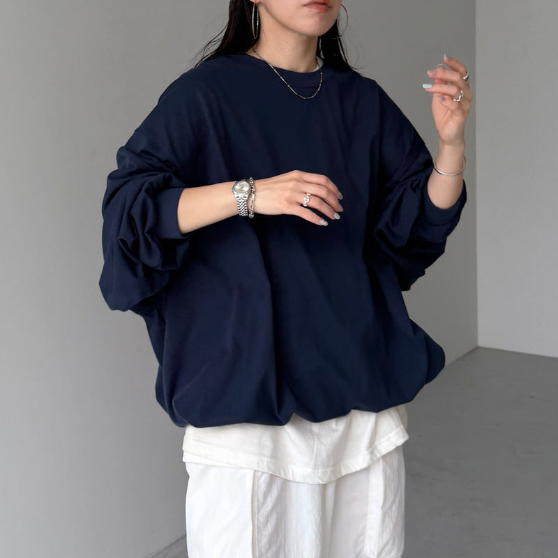 loose silhouette balloon long sleeve / navy（ルーズシルエット