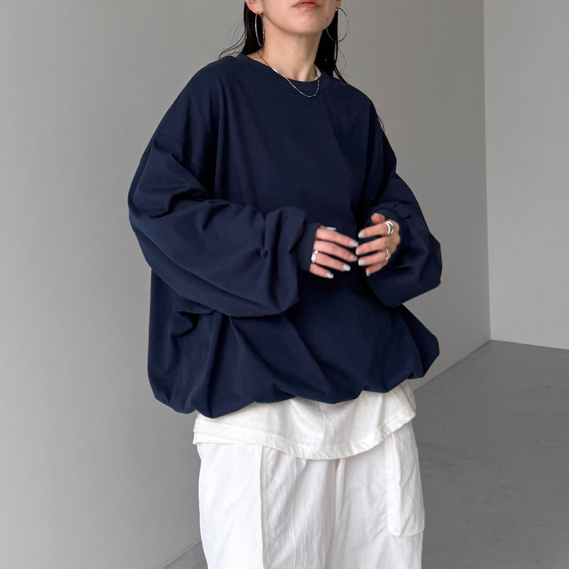 loose silhouette balloon long sleeve / navy（ルーズシルエット