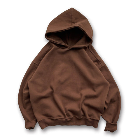 heavy weight standard volume hoodie / brown
