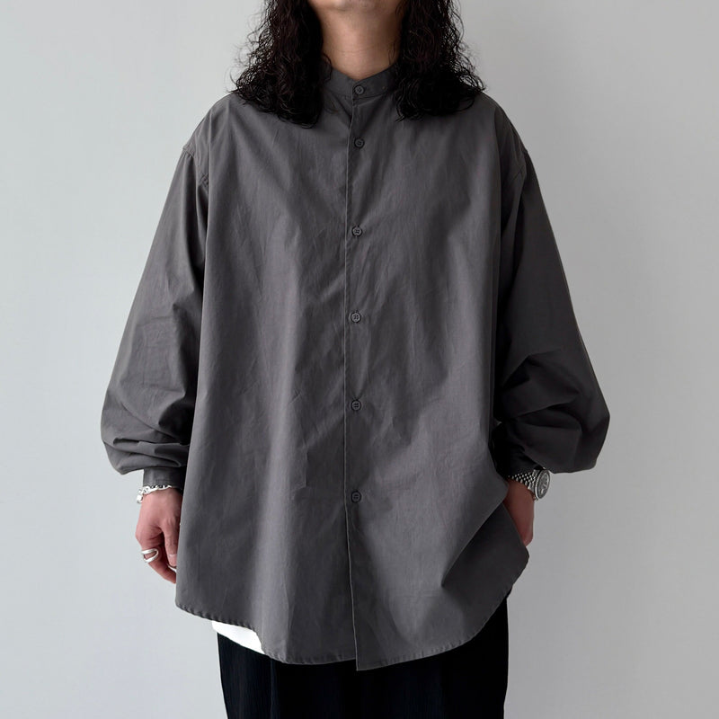 Na.e Standard Shirt charcoal スタンダード シャツ loose silhouette standard no collar shirt / charcoal（ルーズ