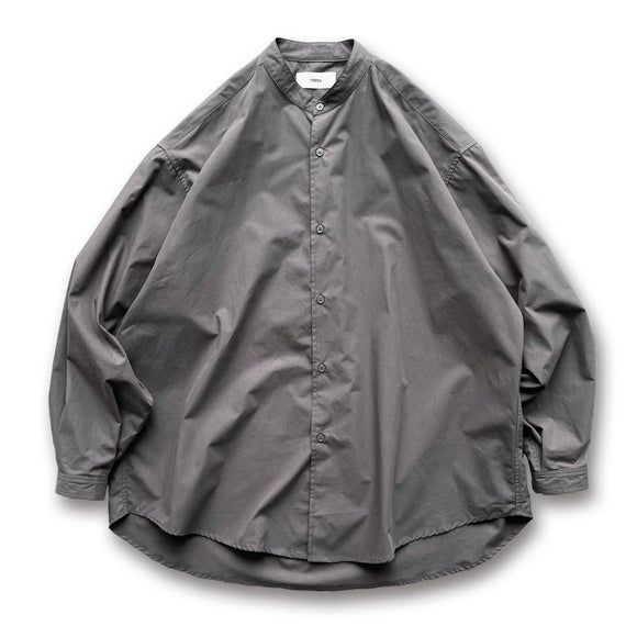 loose silhouette standard no collar shirt / charcoal