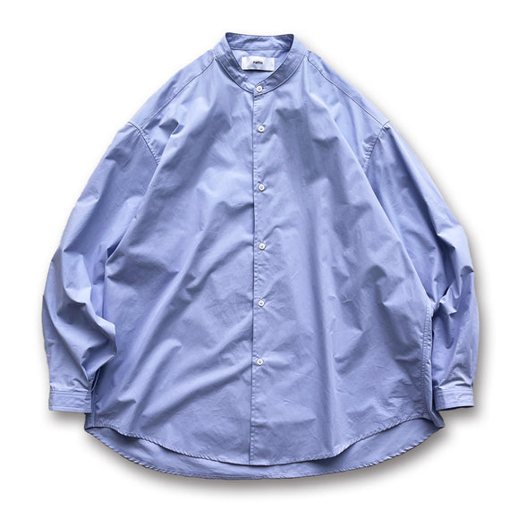 loose silhouette standard no collar shirt / blue
