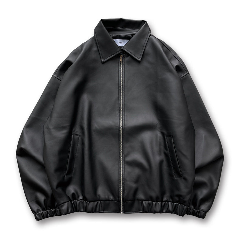 standard fake leather blouson / blackディティール画像