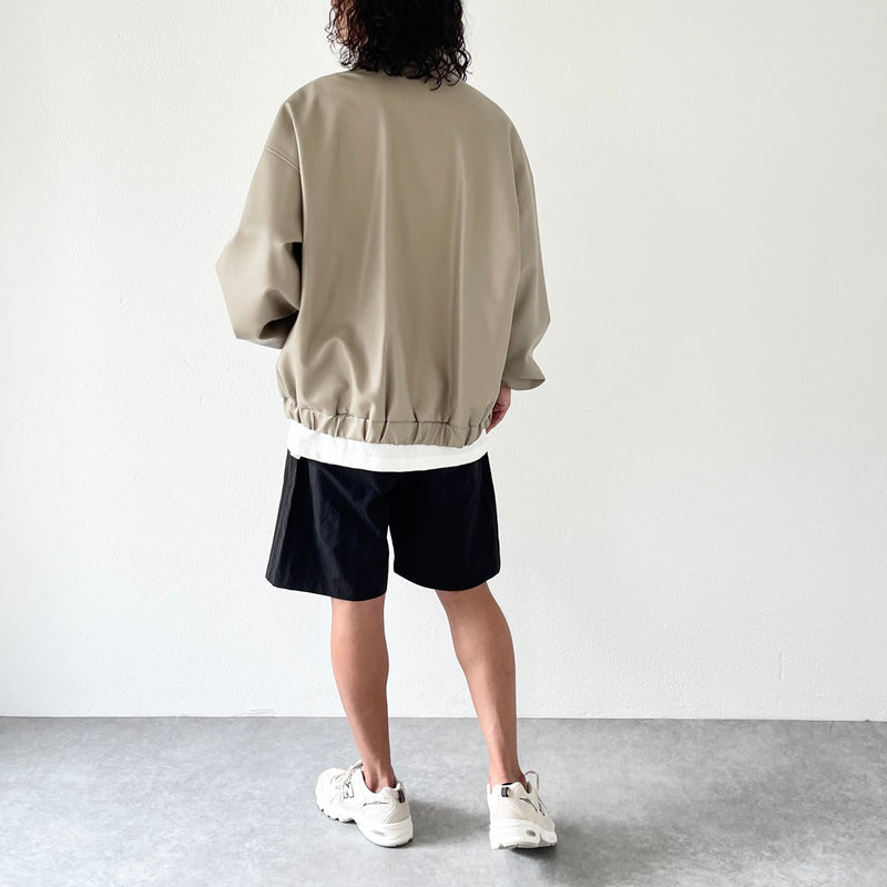 standard fake leather blouson / beige（スタンダード フェイク