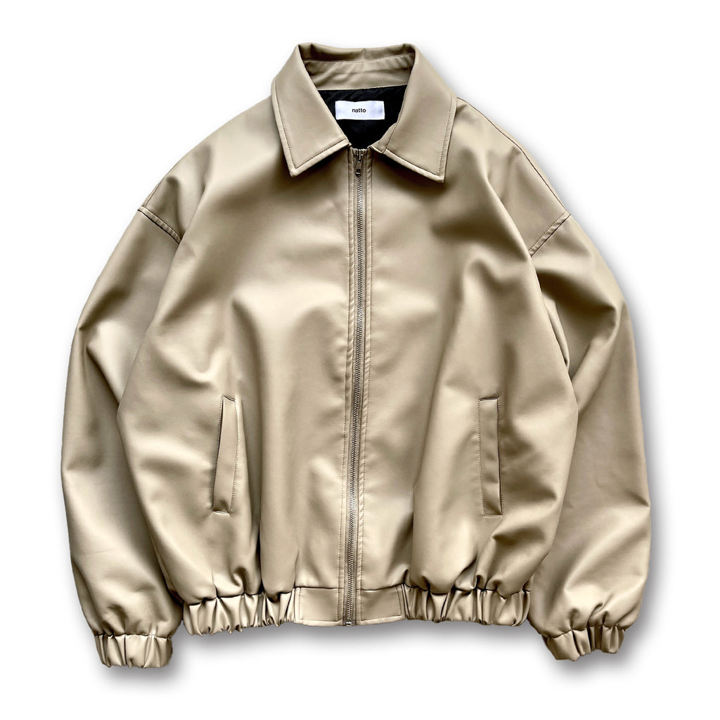 smooth eco leather blouson / beige