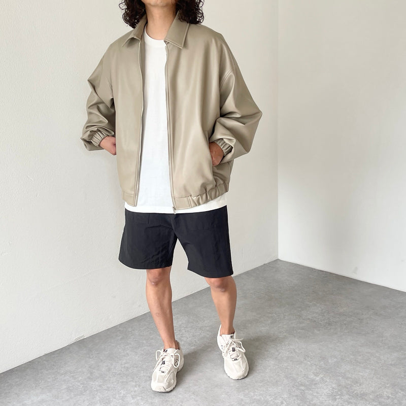専用　新品韓国INOUFフェイクレザーブルゾン standard fake leather blouson / black（スタンダード フェイク