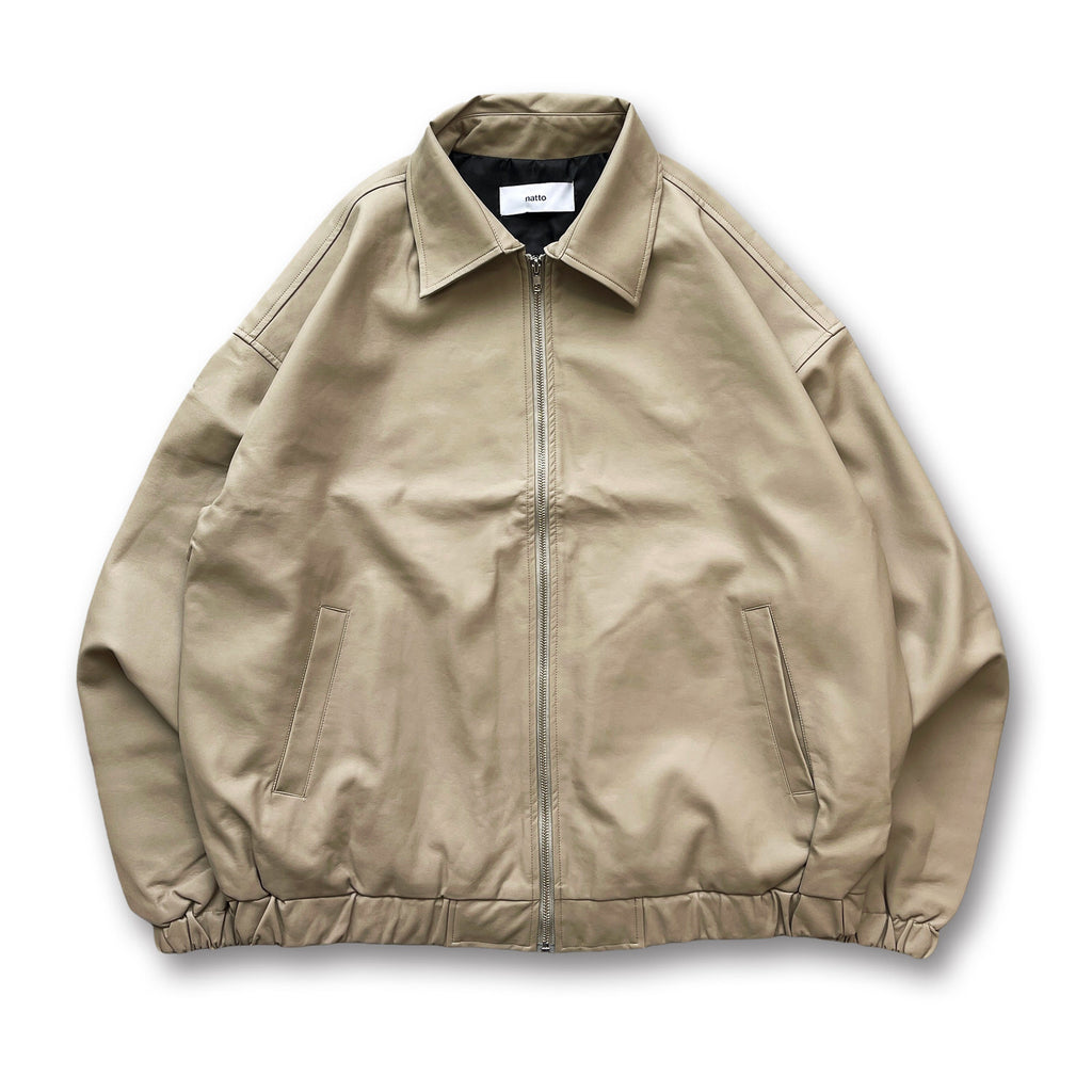 standard fake leather blouson / beige（スタンダード フェイク