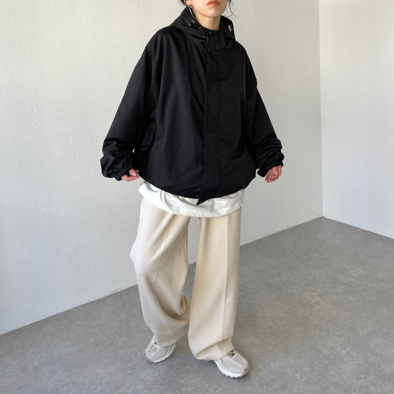 黒 ナイロン マウンテンパーカー loose silhouette nylon mountain parker / black（ルーズ