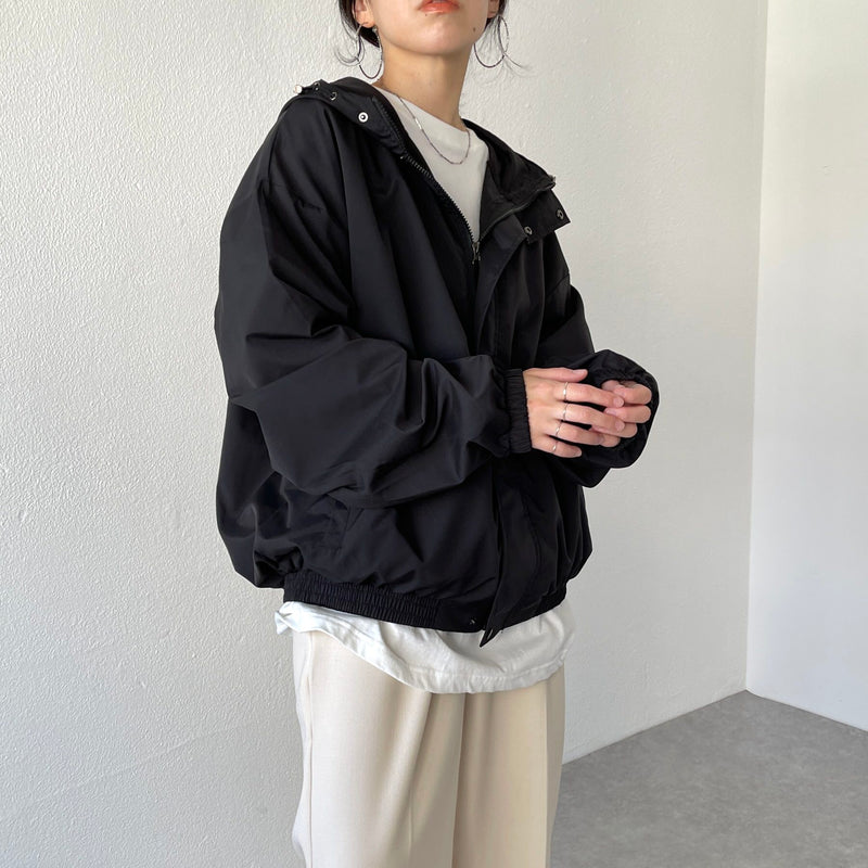 loose silhouette nylon mountain parker / black（ルーズシルエット