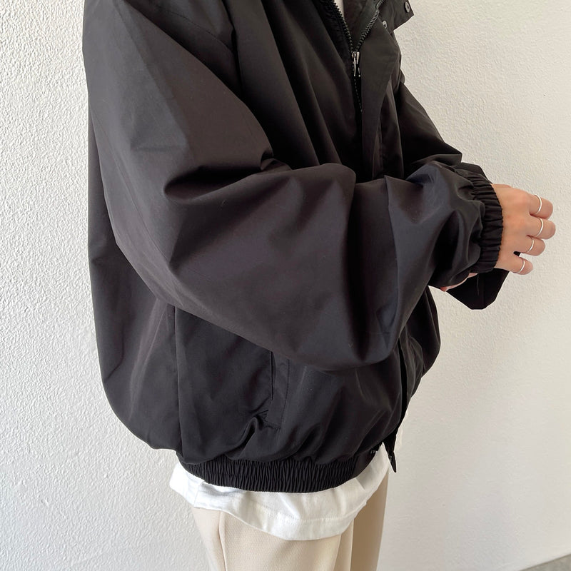 loose silhouette nylon mountain parker / black（ルーズシルエット 