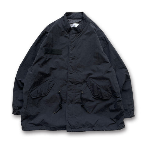 loose silhouette military short mods coat / black