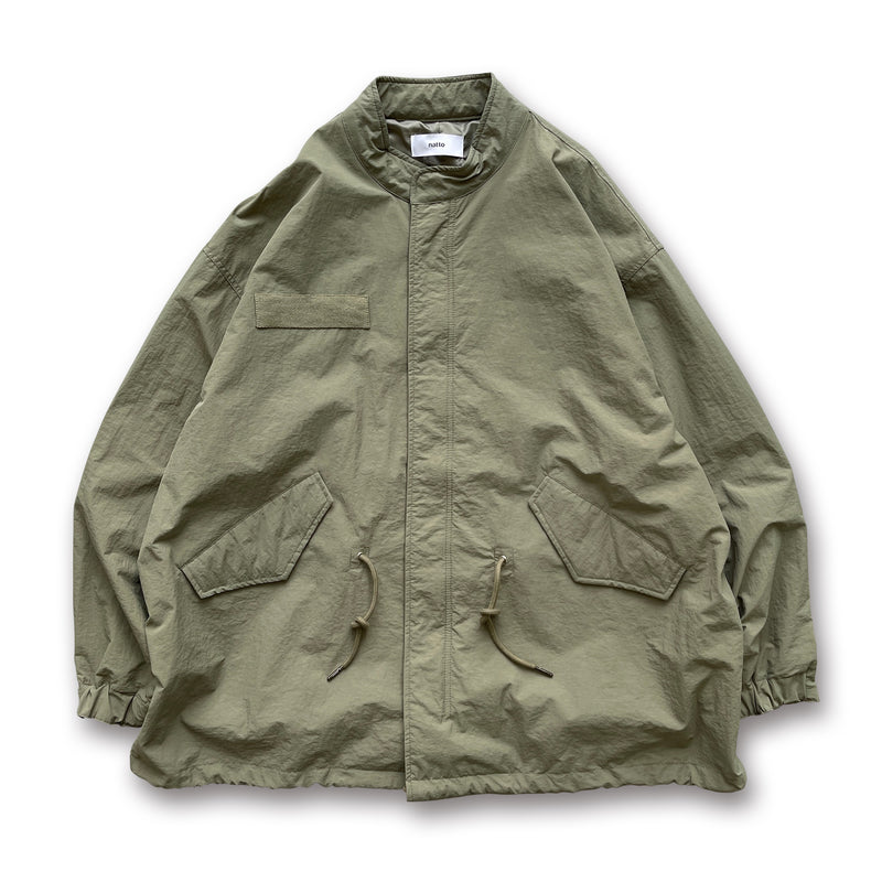 loose silhouette military short mods coat / oliveディティール画像