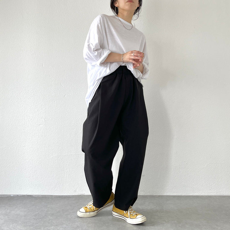 tuck wide pants / black（タックワイドパンツ / ブラック） | natto 