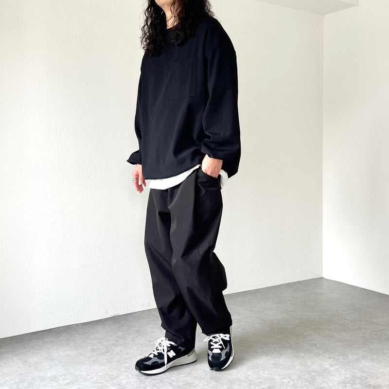 tuck wide pants / black（タックワイドパンツ / ブラック