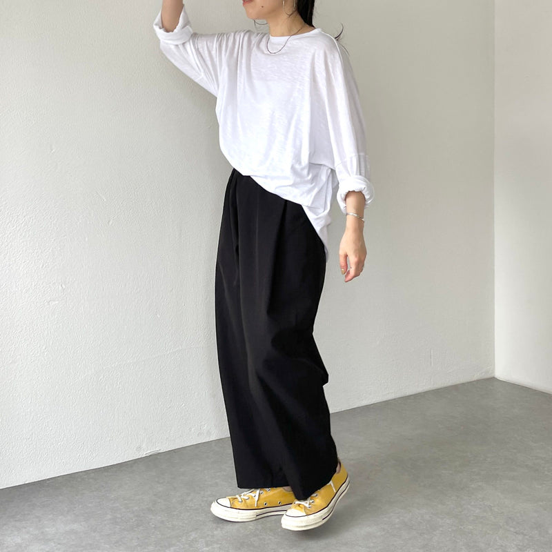 tuck wide pants / black（タックワイドパンツ / ブラック） | natto 