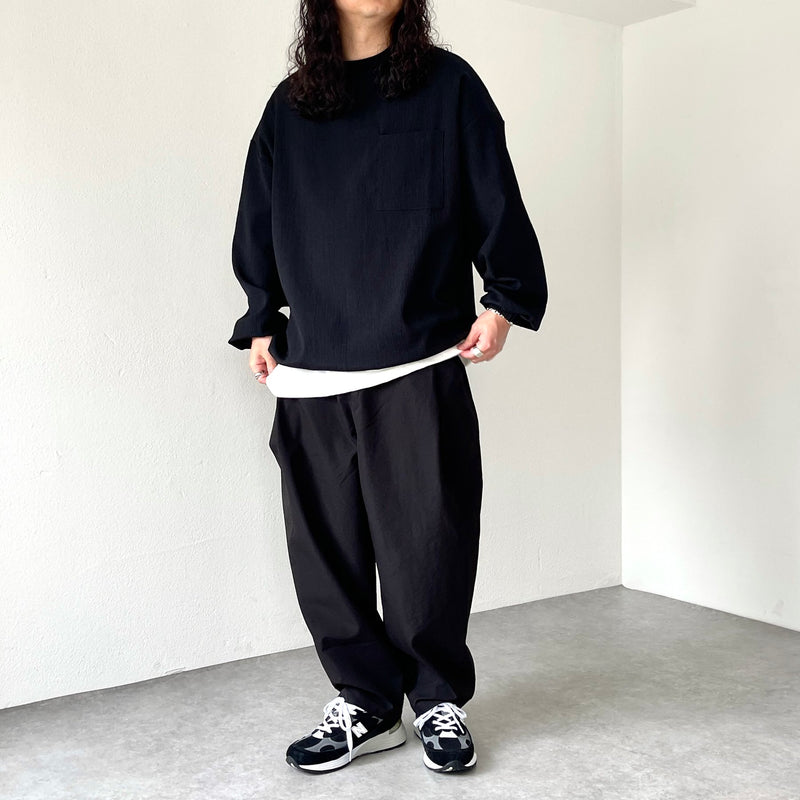 tuck wide pants / black（タックワイドパンツ / ブラック） | natto 