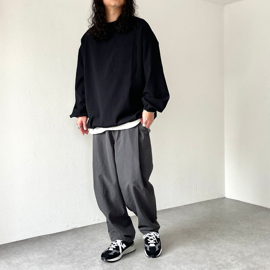 tuck wide pants / charcoal（タックワイドパンツ / チャコール 