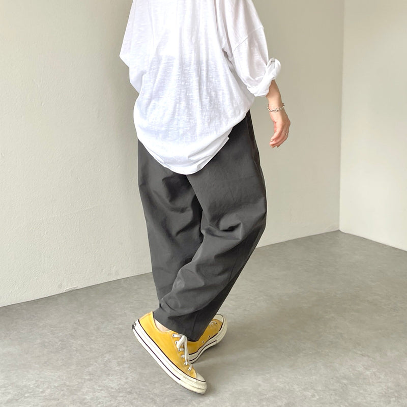 tuck wide pants / charcoal（タックワイドパンツ / チャコール 