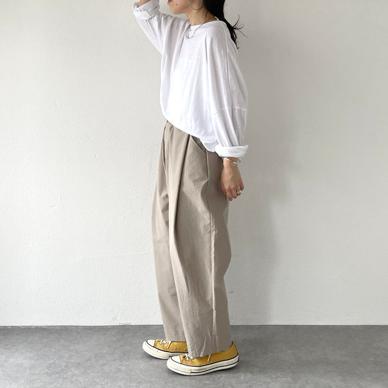tuck wide pants / beige（タックワイドパンツ / ベージュ