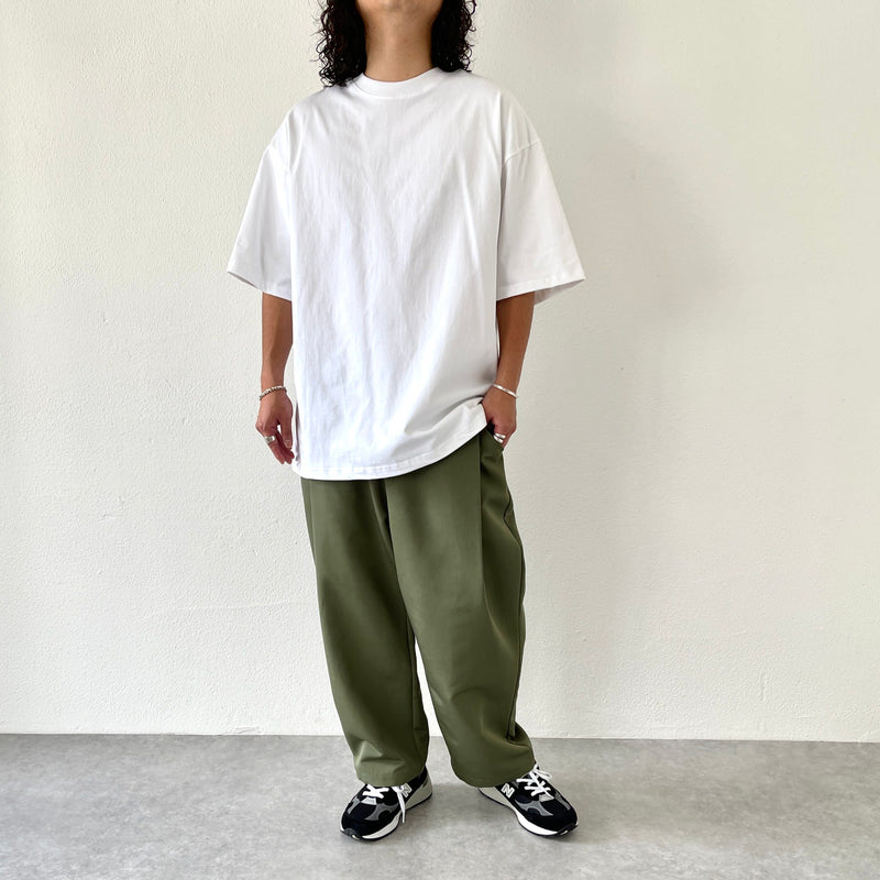 tuck wide pants / olive（タックワイドパンツ / オリーブ） | natto