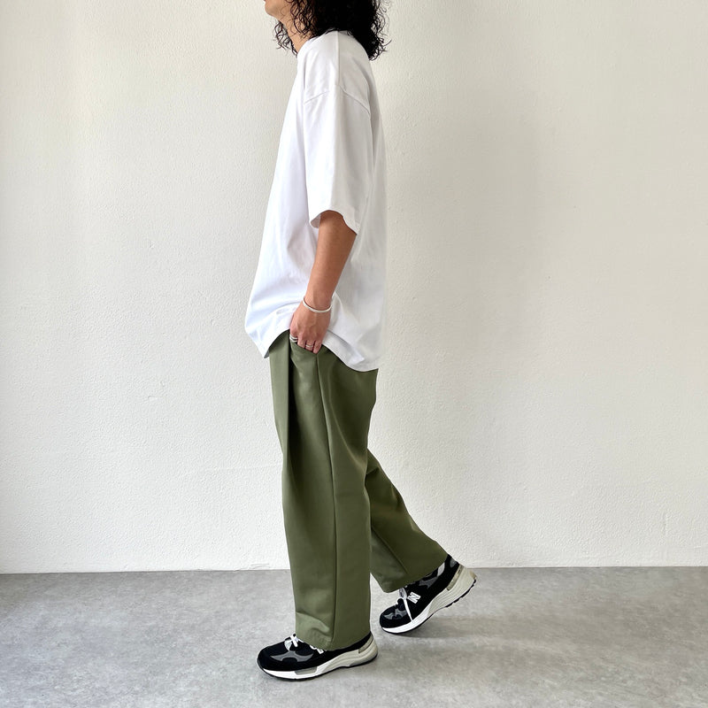 tuck wide pants / olive（タックワイドパンツ / オリーブ） | natto