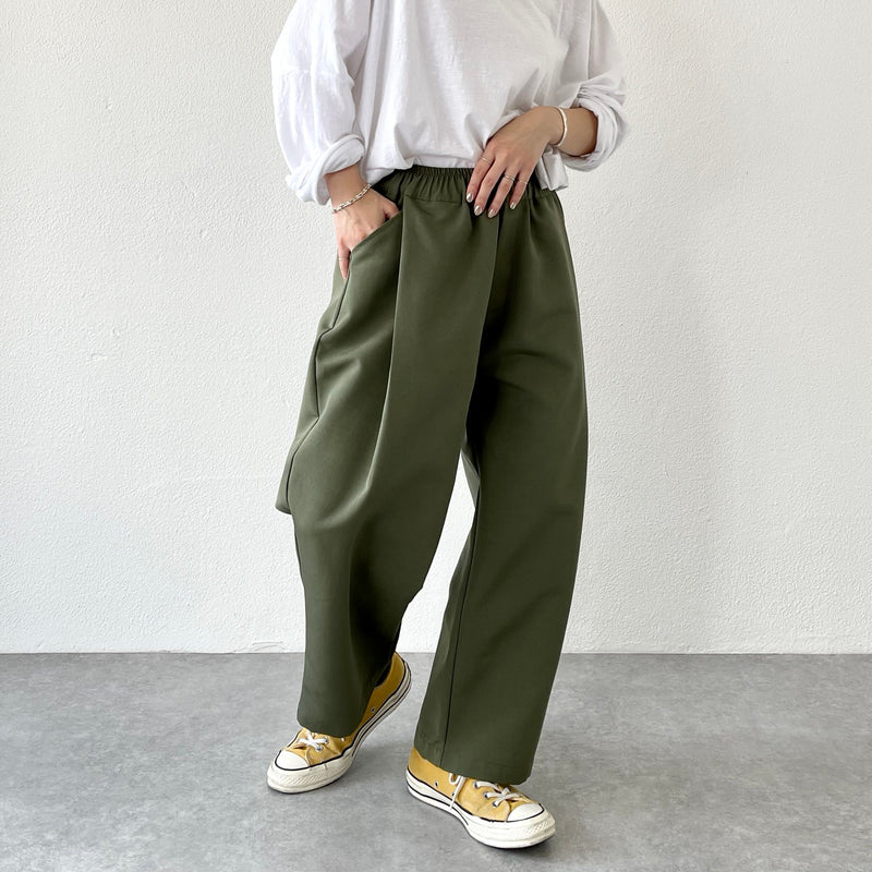 tuck wide pants / olive（タックワイドパンツ / オリーブ） | natto