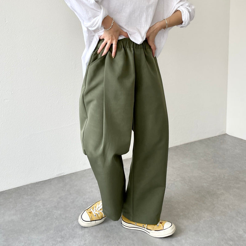 tuck wide pants / olive（タックワイドパンツ / オリーブ） | natto