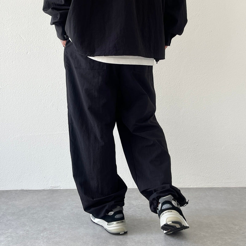 loose silhouette nylon pants / black（ルーズシルエットナイロン