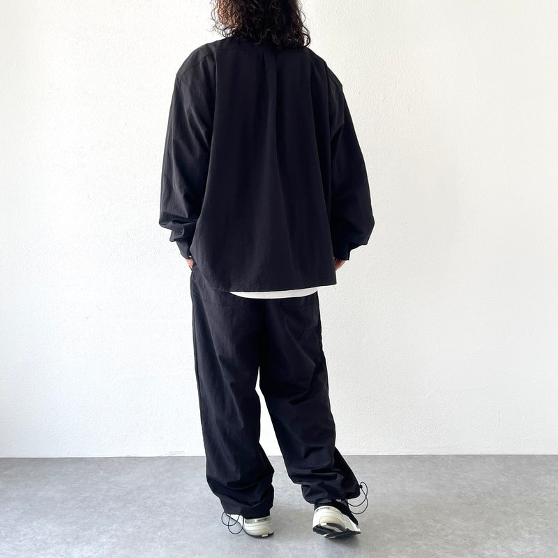 loose silhouette nylon pants / black（ルーズシルエットナイロン