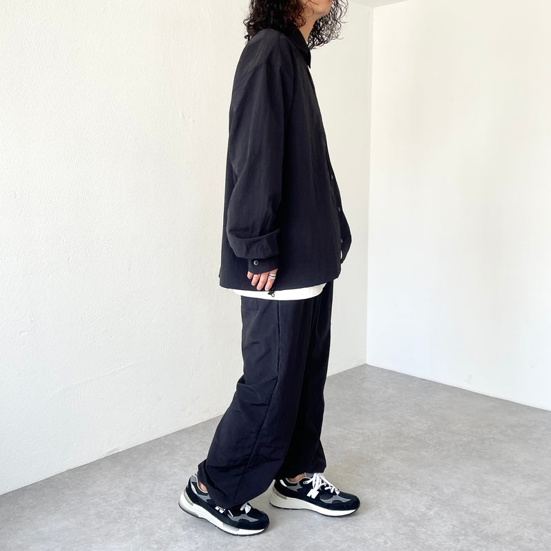 loose silhouette nylon pants / black（ルーズシルエットナイロン 
