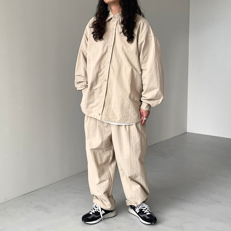 loose silhouette nylon pants / beige（ルーズシルエットナイロン