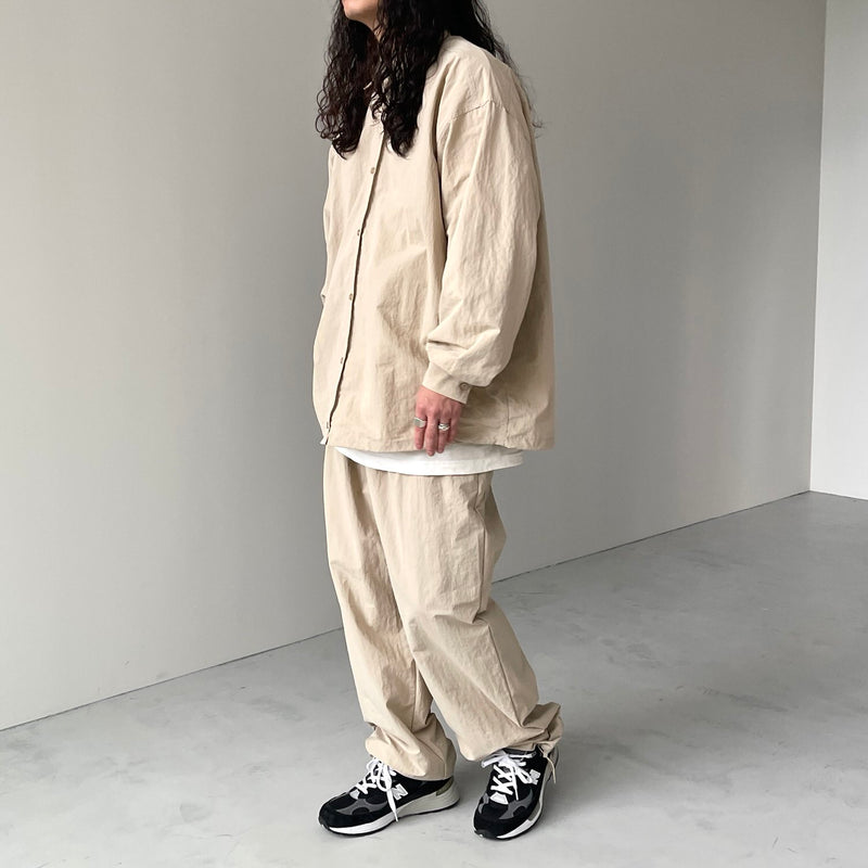 loose silhouette nylon pants / beige（ルーズシルエットナイロン