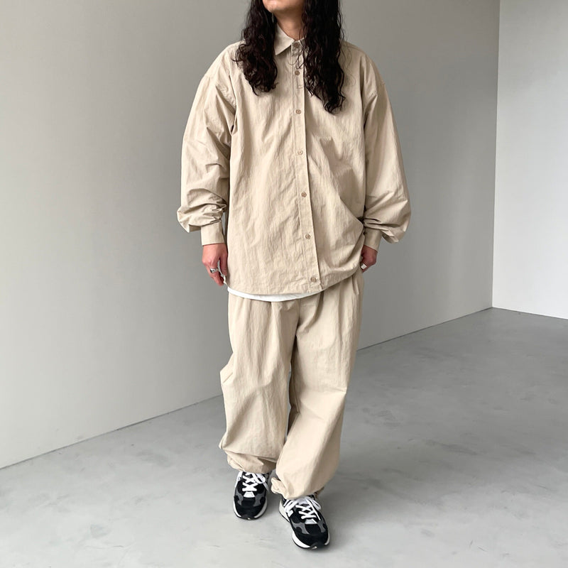 PEARLY GATES 中綿 ナイロンパンツ 1 ベージュ 8P 裾ジップ loose silhouette nylon pants / beige（ルーズシルエット