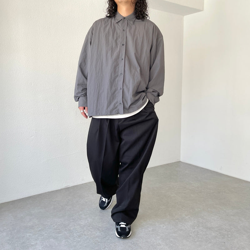 2tuck wide slacks pants / black（2タックワイドスラックス