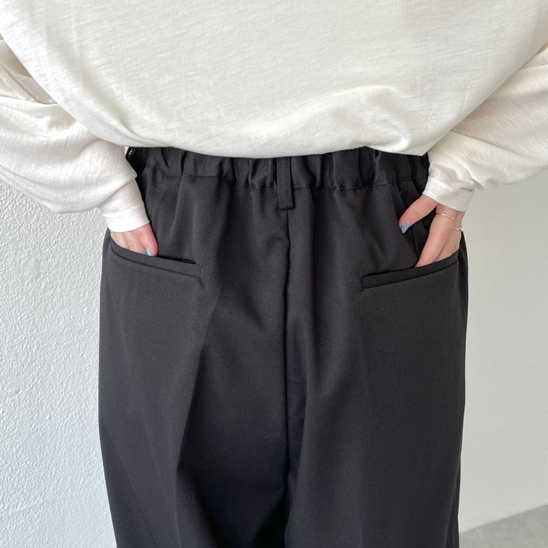 2tuck wide slacks pants / black（2タックワイドスラックス 