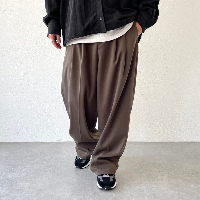 2tuck wide Slacks / ツータックワイドスラックス 2tuck wide slacks pants / brown（2タックワイドスラックス