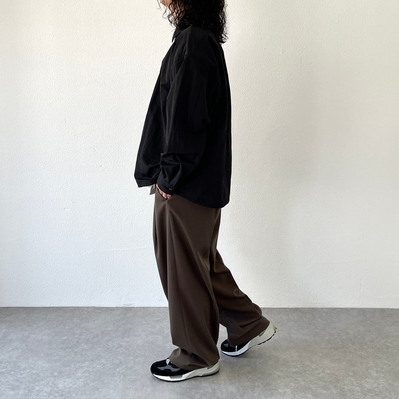 boldman 2tuck wide slacks 2タックワイドスラックス 2tuck wide slacks pants / black（2タックワイドスラックス