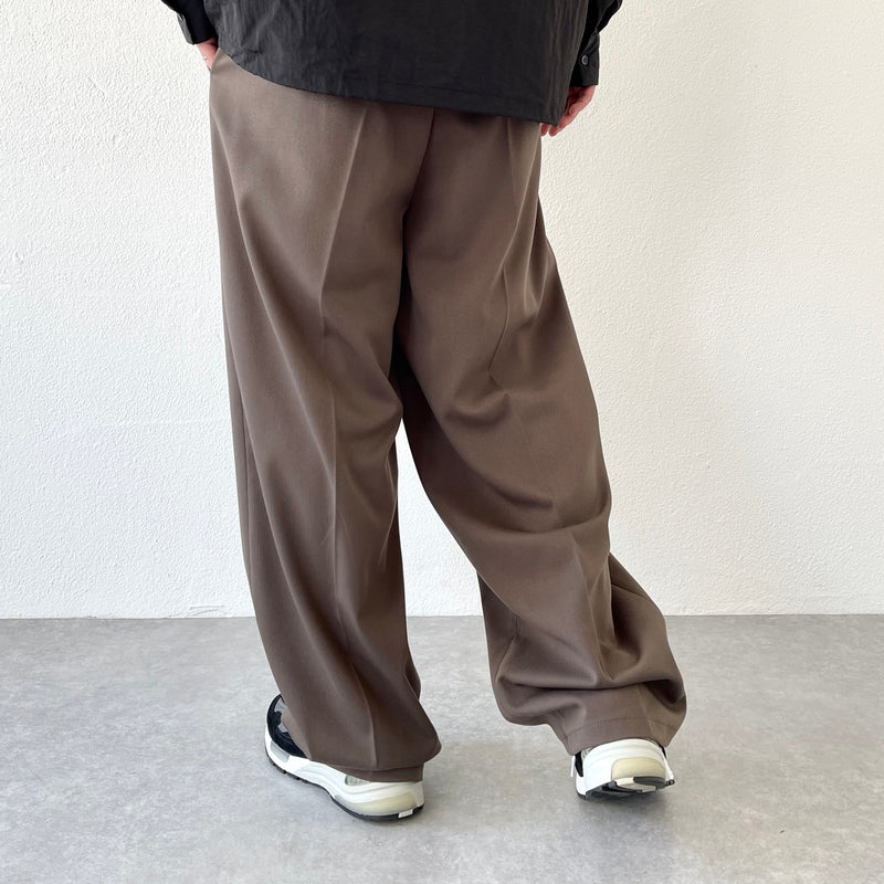2tuck wide Slacks / ツータックワイドスラックス 2tuck wide slacks pants / brown（2タックワイドスラックス