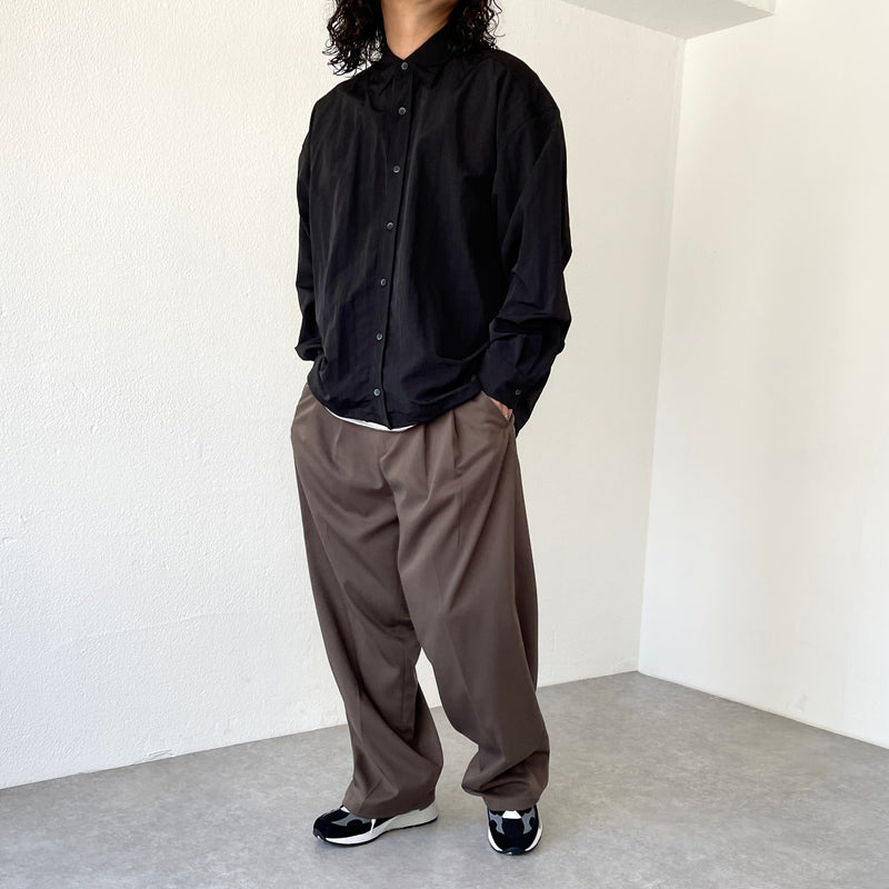 2tuck wide slacks pants / brown（2タックワイドスラックス