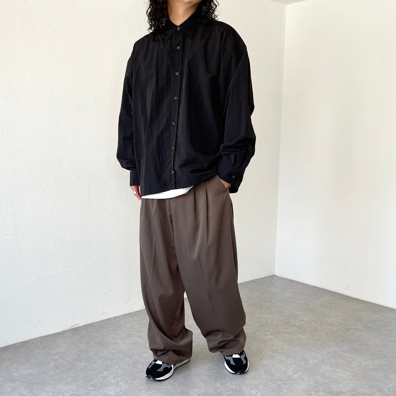 2tuck wide slacks pants / brown（2タックワイドスラックス