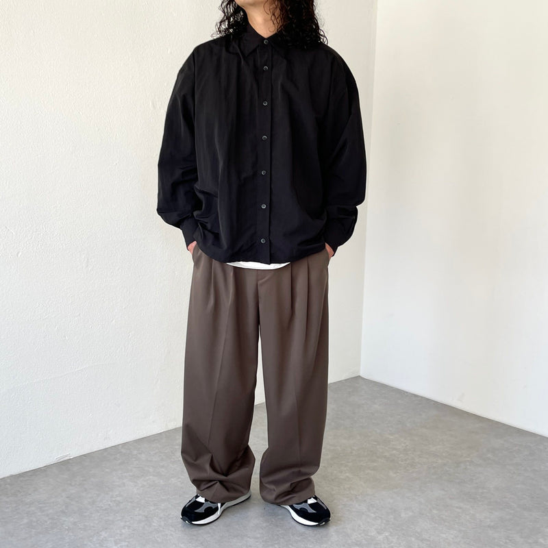 2tuck wide slacks pants / brown（2タックワイドスラックス