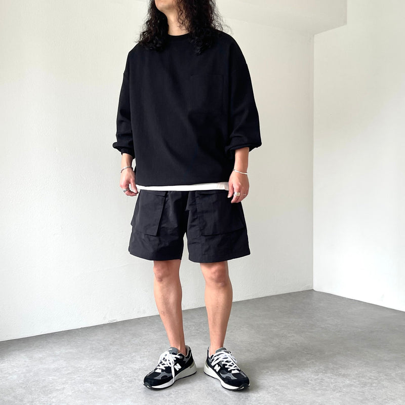 ALOUND NYLON CARGO SHORTS サイズ L loose silhouette nylon cargo shorts / black（ルーズシルエット
