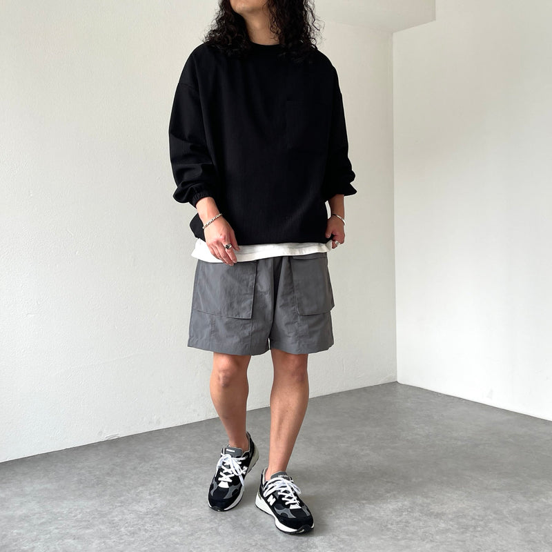 charbon シャルボン ナイロンカーゴショーツ Lサイズ loose silhouette nylon cargo shorts / charcoal（ルーズ
