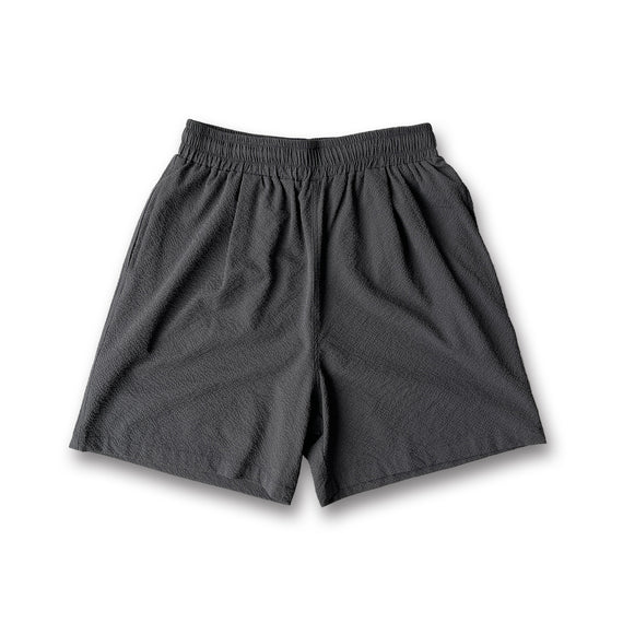 loose silhouette seersucker relax shorts / charcoal