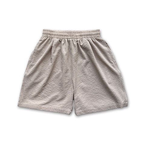 loose silhouette seersucker relax shorts / sand beige