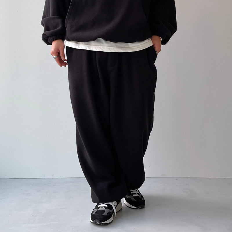 relax silhouette fleece pants / black（リラックス シルエット