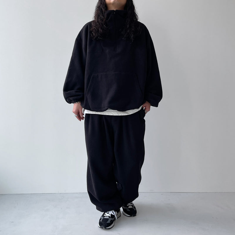 relax silhouette fleece pants / black（リラックス シルエット