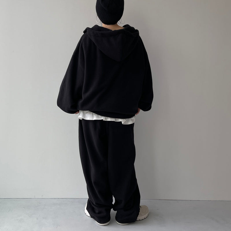 relax silhouette fleece pants / black（リラックス シルエット