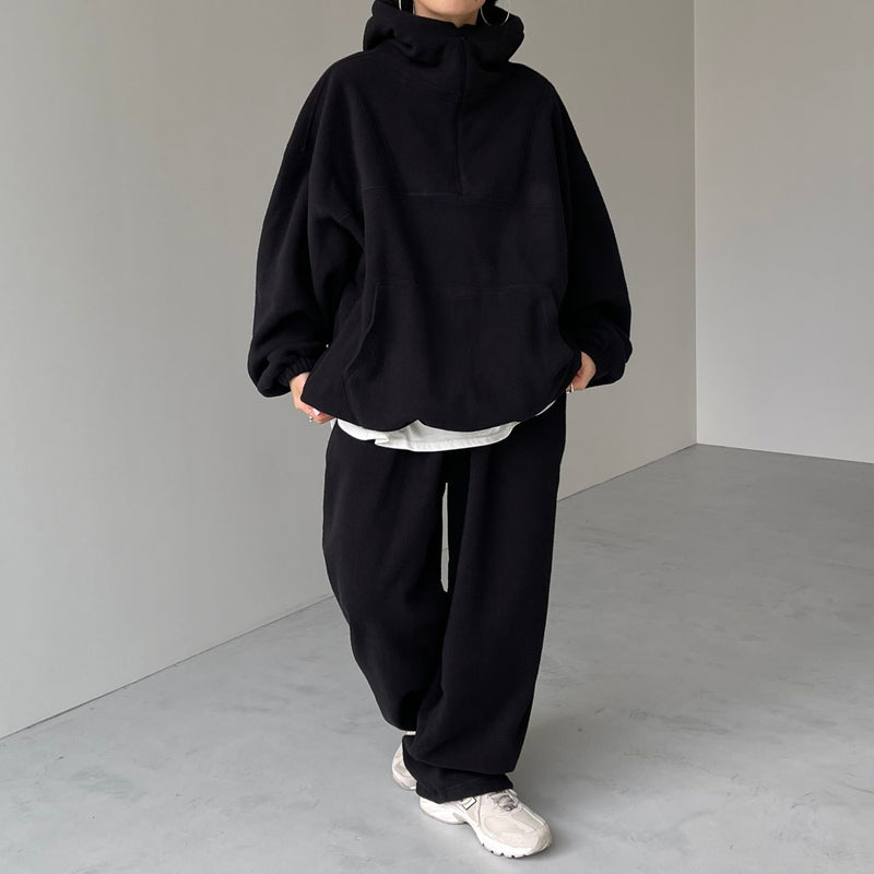relax silhouette fleece pants / black（リラックス シルエット